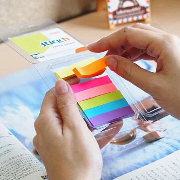 Клейкие закладки бумажные Stick'n 50х10мм, 7цветов по 40 листов