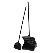 Совок со щеткой для пола Mry контейнер с крышкой, черный, IN0317