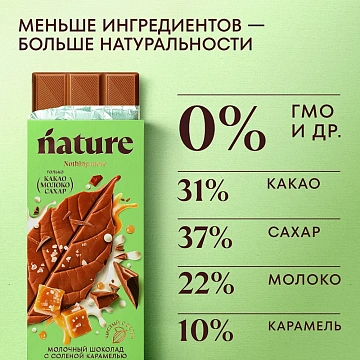 Шоколад N Nature молочный с карамелью, 70г