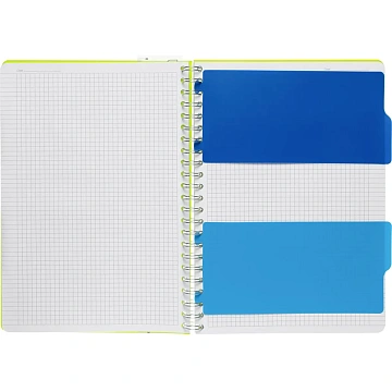 Бизнес-тетрадь А4,140 л,пласт обл, с разд,спир,ATTACHE FANTASY,салат