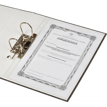 Папка-регистратор без мет.уг. 75мм,мрам ч/б,10шт,бум/бум,крам.к