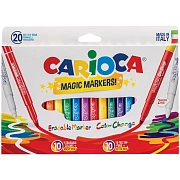 Фломастеры меняющие цвет/стираемые Carioca 'Magic Markers', 18цв.+2, 20шт., картон, европодвес