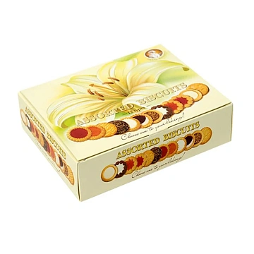 Печенье SANTA BAKERY, ассорти 12 видов, сдобное, 750 г, картонная коробка
