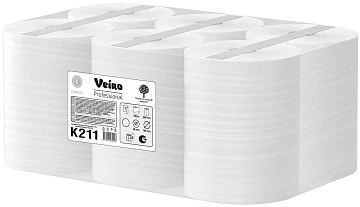 Бумажные полотенца Veiro Professional Comfort K211, 150м, 1 слой, белые