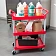Тележка сервисная Rubbermaid г/п 90.7кг, 3 яруса, открытая, красная, FG342488RED