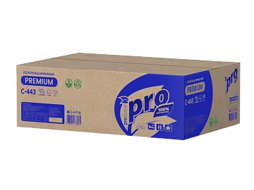 Бумажные полотенца Protissue С443 листовые, белые, 190шт, 2 слоя, Z-сложения