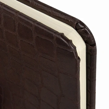 Еженедельник недатированный МАЛЫЙ ФОРМАТ А6 (95х155 мм) BRAUBERG 'Alligator', кожзам, 64 л., коричневый, 126183