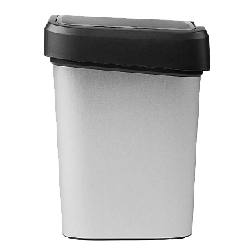 Мусорное ведро Metro Professional 10л, черный металлик, 25x20x35см