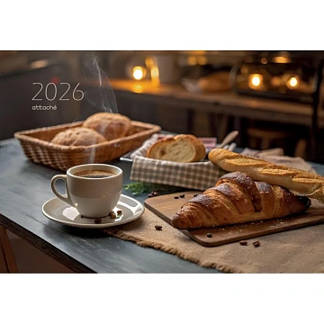 Календарь настенный 3-х блочный 2026 Attache Премиум,Чашка кофе,330х705,80г