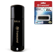 Флеш-диск 64 GB, TRANSCEND Jet Flash 350, USB 2.0, черный, TS64GJF350