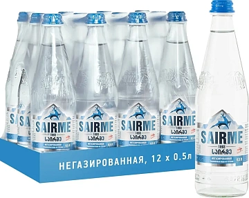 Вода Sairme родниковая негазированная, 500мл x 12 шт