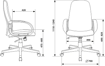 Кресло офисное CH-808AXSN/BLACK, ткань, черное