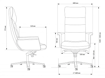 Кресло руководителя Cactus CS-LBR-CARACAS кожа крестов. алюминий