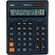 Калькулятор настольный ПОЛНОРАЗМ. Deli EM888F, 12-р,дв.пит.,202x159мм,т-син
