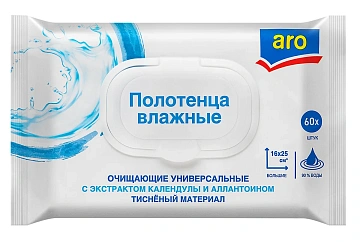 aro Полотенца влажные 16 x 25см, 60шт
