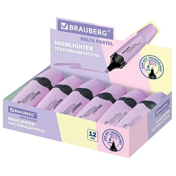 Текстовыделитель BRAUBERG 'DELTA PASTEL', ЛАВАНДОВЫЙ, линия 1-5 мм, 151733