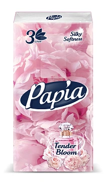 Платочки носовые Papia Нежное цветение трехслойные, 10шт