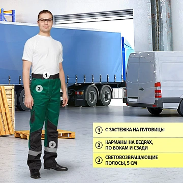 Костюм летний муж л21-КБР зел/чер(р.64-66) 170-176 (серия Л)