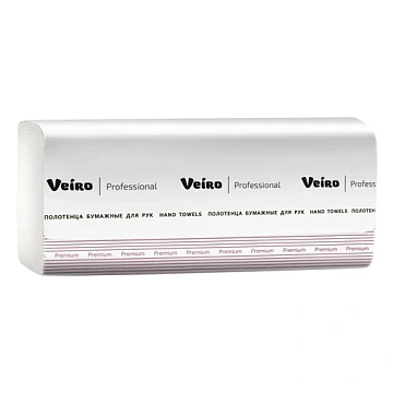 Бумажные полотенца Veiro Professional Premium KZ303, листовые, белые, Z укладка, 200шт, 2 слоя
