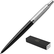 Ручка шариковая PARKER 'Jotter Core Bond Street Black CT', корпус черный, детали хром, синяя, 195318