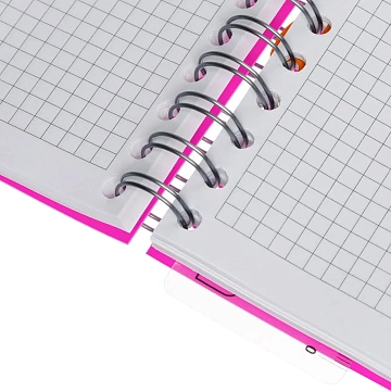 Бизнес-тетрадь А4,140 л,пласт обл, с разд,спир,ATTACHE FANTASY,розов