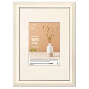 Рамка 21х30 см с паспарту 13х18 см, небьющаяся, аналог IKEA, багет 26 мм, МДФ, BRAUBERG 'Zool', цвет слоновая кость, 391376