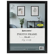 Рамка 30х40 см небьющаяся, аналог IKEA, багет 21 мм, МДФ, BRAUBERG 'Idea', черная, 391373