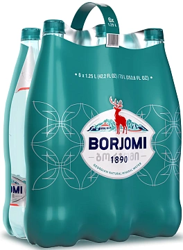 Вода Borjomi минеральная природная лечебно-столовая газированная, 1.25л