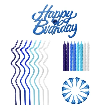 Набор для оформления кондитерских изделий Fiolento Happy Birthday синий, 25шт