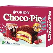 Печенье ORION 'Choco Pie Cherry' вишневое 360 г (12 штук х 30 г), О0000013004