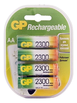 Батареи аккумуляторные GP AA 2300мАч, 4шт