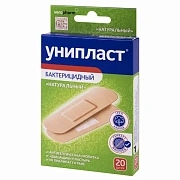 Набор лейкопластырей бактерицидных 20 шт., 1,9х7,2 см, УНИПЛАСТ, натуральные, 20024374