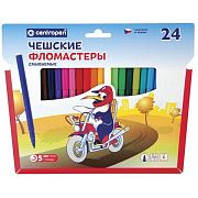 Фломастеры 24 ЦВЕТА CENTROPEN 'Пингвины', смываемые, вентилируемый колпачок, 7790/24ET, 7 7790 2486