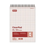 Блокнот 80л,без/лин,А5,Clear Pad,блок белый 60г/м