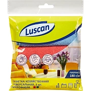 Салфетки хозяйственные Luscan микрофибра 180г 25х25см 3шт/уп син/крас/желт