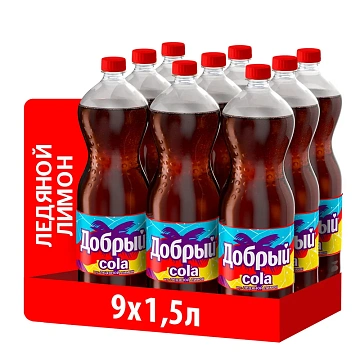 Напиток Добрый Cola Ледяной лимон газированный, 1.5л