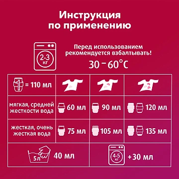 Гель для стирки 4 л ЛАСКА 'Для цветного', концентрат, 2587821