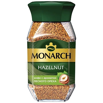 Кофе растворимый Monarch Hazelnut, 95г, стекло