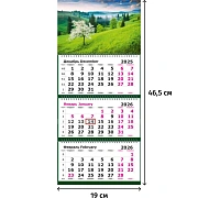 Календарь настенный 3-х блочный 2026 Attache, 190х465 мини, природа, 80г