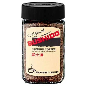 Кофе растворимый BUSHIDO 'Original' 100 г, стеклянная банка, сублимированный, ШВЕЙЦАРИЯ, 1004