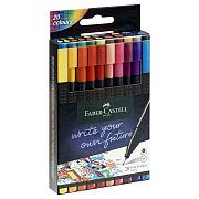 Набор капиллярных ручек Faber-Castell 'Grip Finepen' 20цв., 0,4мм, трехгран., пласт. уп., европодвес