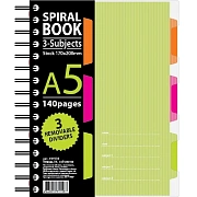 Бизнес-тетрадь 140л,кл,А5,SPIRAL BOOK Салатовый,евросп,обл.пл,раздел.84108