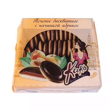 Печенье Кико в темной глазури абрикос, 600г