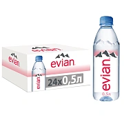 Вода Evian питьевая негазированная, 500мл x 24 шт