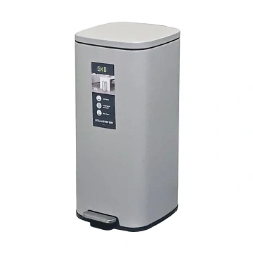 Мусорное ведро с педалью Eko 30л, матовое серое, EK9384 P-30L-MG