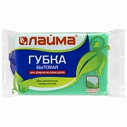 Губка бытовая MEGA, 48х120х86 мм, поролон/абразив, профильная, кафель/уборка/посуда, LAIMA, К1013, 6