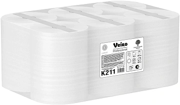 Бумажные полотенца Veiro Professional Comfort K211, 150м, 1 слой, белые
