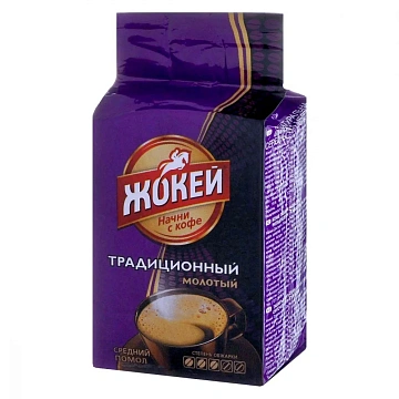 Кофе молотый Жокей Традиционный, 100г, пачка