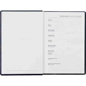 Ежедневник недатированный синий, А5, 148x218, 352стр, Agenda