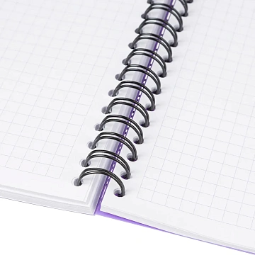 Бизнес-тетрадь А5,96л,кл,спир,пласт,тон.бл. Attache Bright colours Сиренев